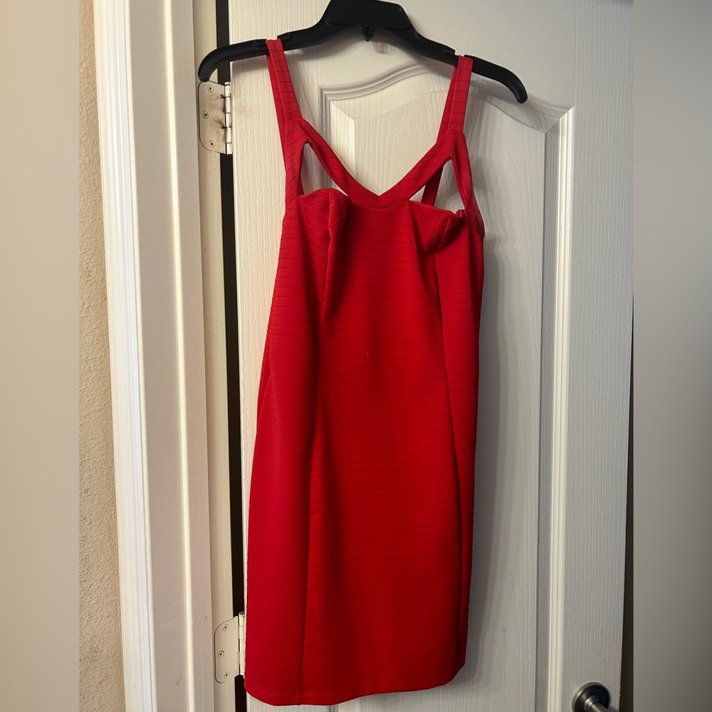 Sexy red mini dress